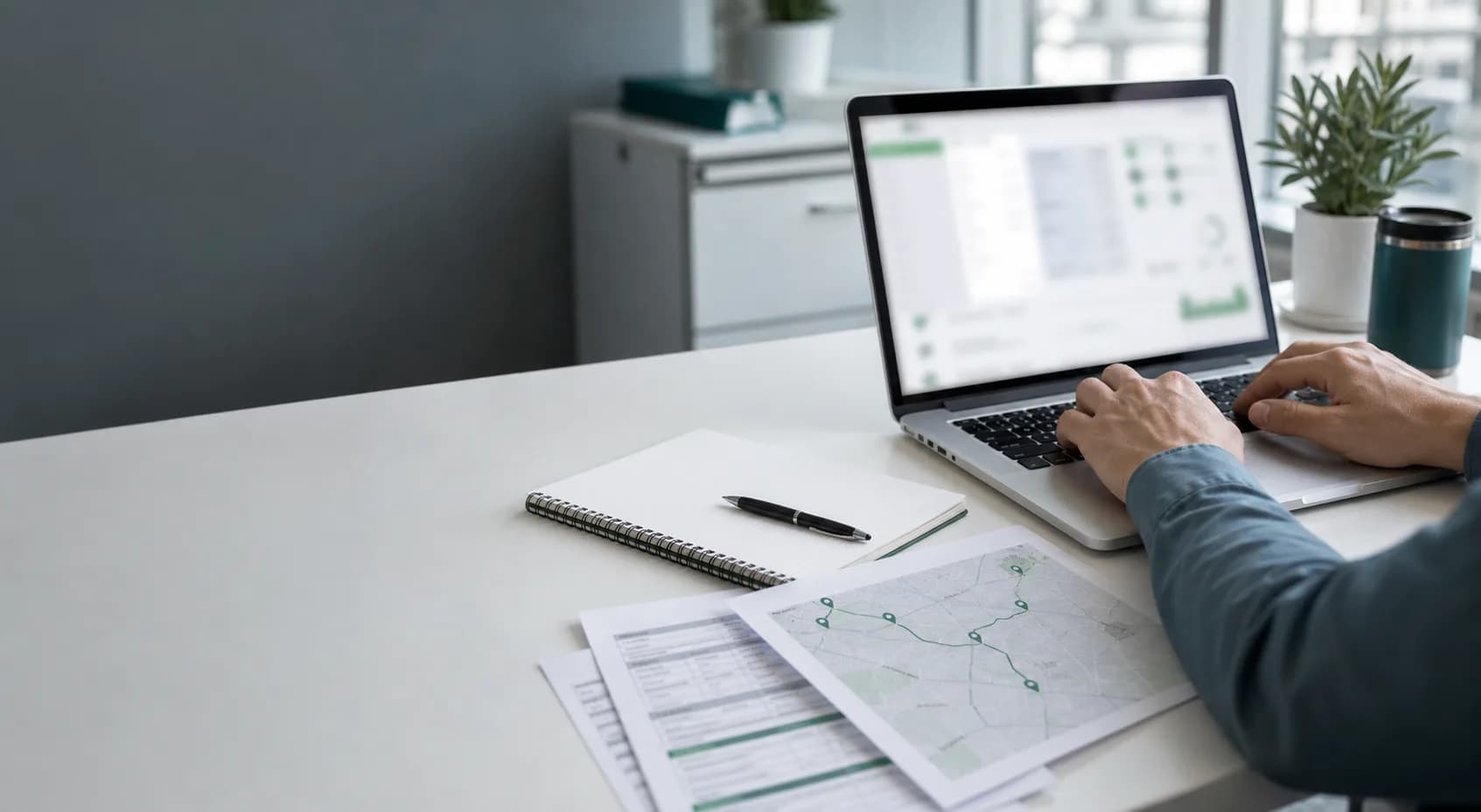 Sales rep reviewing provider validation and route planning